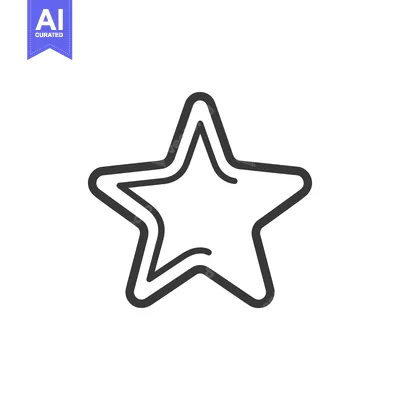 Popular premium asset: Simple Star Icon with Double Outline on White Background