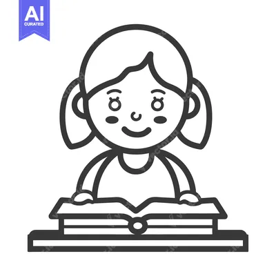 A young girl wearing pigtails is reading a book at a desk