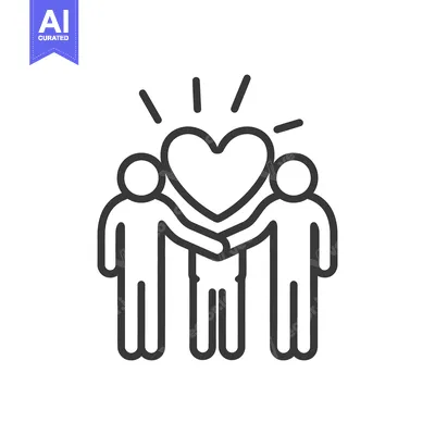 Two Figures Holding a Heart Symbol and Radiating Light