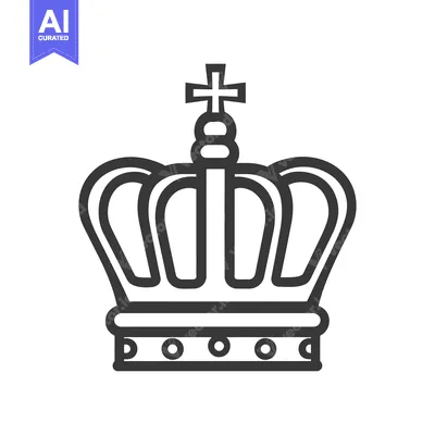 Aset premium populer: A simple drawing of a royal crown presented in black lines