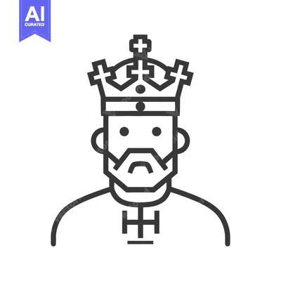 Popular premium asset: A stylized linear portrait depicting a regal monarch wearing a crown
