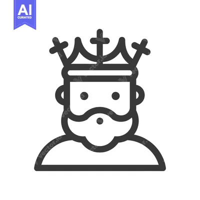 Premium design asset: Simple illustration of a king wearing a decorative crown