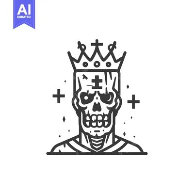 Popular premium asset: King Skull Wearing a Crown with a Cross on His Forehead