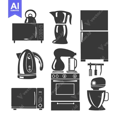 Kitchen Appliances Set: Microwave, Oven, Kettle, Coffee Pot, Blender,