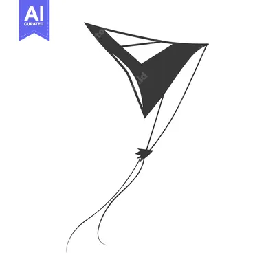 Aset premium populer: A dark silhouette of a single kite in the sky