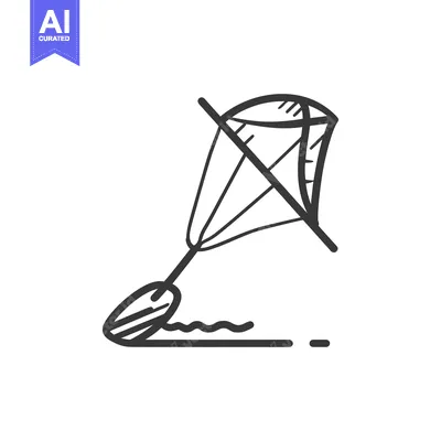 Premium design asset: Minimalist Kite Icon: Stylized Black and White Vector Illustration