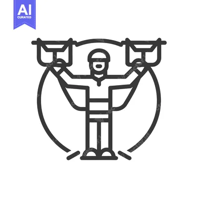 Aset desain premium: Minimalist Icon of a Signalman with Flags in Circular Frame