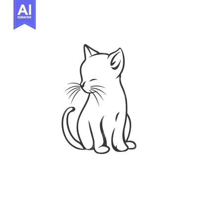 Popular premium asset: A cute little cat sits with a peaceful expression on display