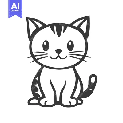 Aset premium populer: A Friendly Sitting Cat Showing A Happy And Smiling Face