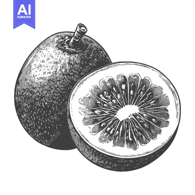 Aset premium populer: A whole pomelo and a half showing its segments