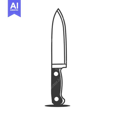 Aset desain premium: A simple image showcasing a kitchen knife on a white background