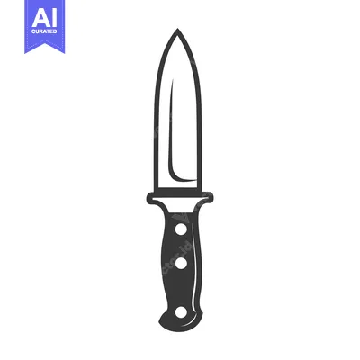 Aset premium populer: A dark dagger depicted isolated against a white background