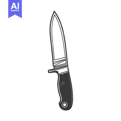 Premium design asset: A sharp knife with a dark handle isolated on a white background