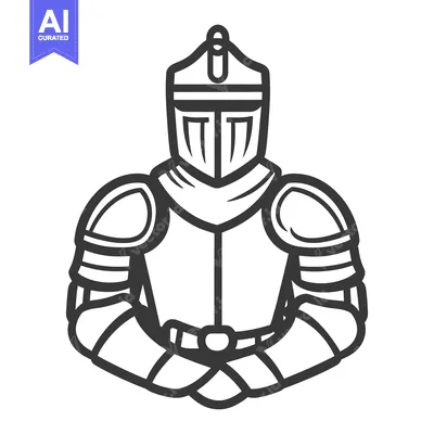 Aset desain premium: The image depicts a knight wearing armor and a helmet