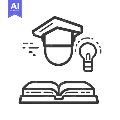 Premium design asset: Education and learning concept illustrated with cap book and light bul