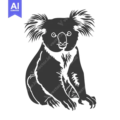Aset premium populer: A stylized illustration of a sitting koala bear creature