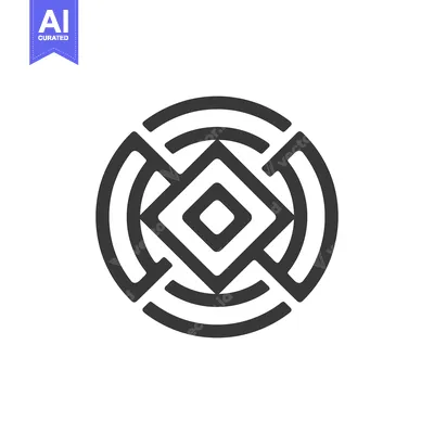 Premium design asset: A symmetrical geometric symbol design composed of concentric shapes an