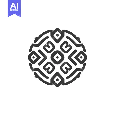 Circular symmetric design composed of several abstract ornamental shap