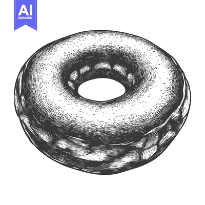Premium design asset: A Detailed Hand Drawn Illustration Of A Donut