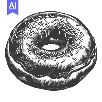Aset desain premium: A Delicious Glazed Donut With Sprinkles