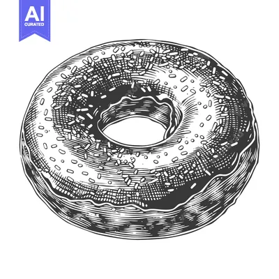 Aset desain premium: A Delicious Sprinkled Chocolate Glazed Donut