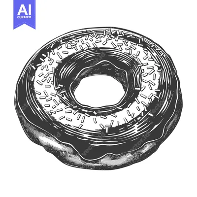 Aset desain premium: Glazed Donut with Sprinkles Delicious Sweet Treat