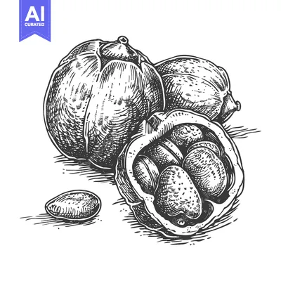 Popular premium asset: Hand Drawn Illustration of Cocoa Beans and Pods