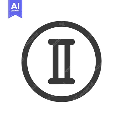 Aset desain premium: Roman Numeral Two in Dark Gray Circle on White Background, Simple Icon