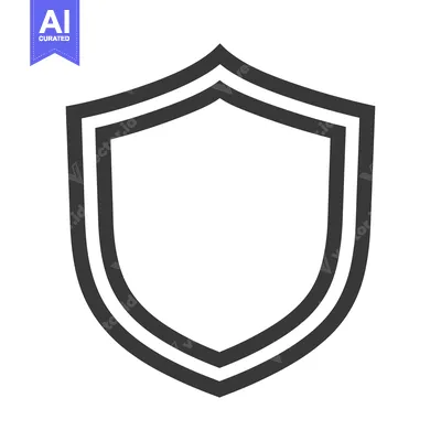A minimalist grayscale illustration of a protective shield symbol