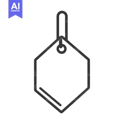 Aset premium populer: Simple outline of a hexagon shaped price tag hanging