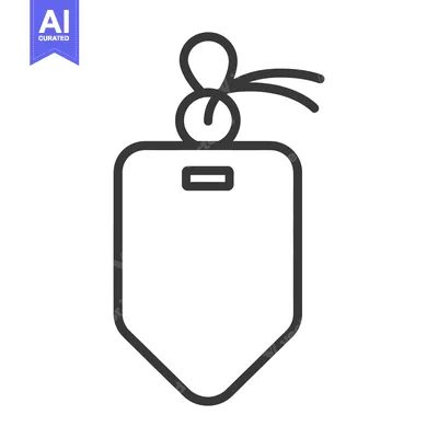 Popular premium asset: A simple black and white illustration of an identification tag