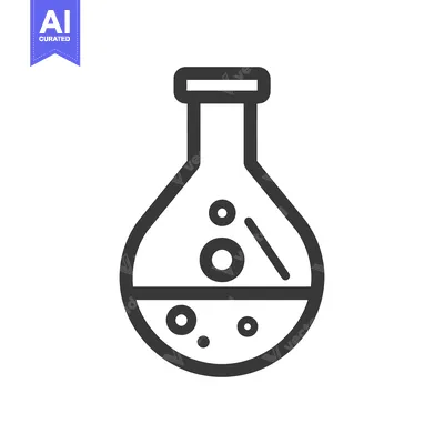 Popular premium asset: A simple line drawing of a scientific laboratory flask