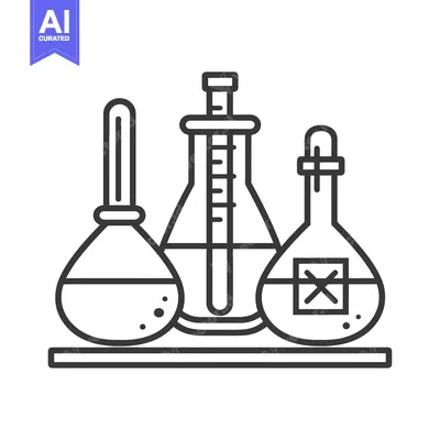 Popular premium asset: Illustration featuring different types of laboratory glassware contain