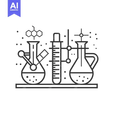 Popular premium asset: Laboratory Equipment with Flasks, a Test Tube, and a Honeycomb