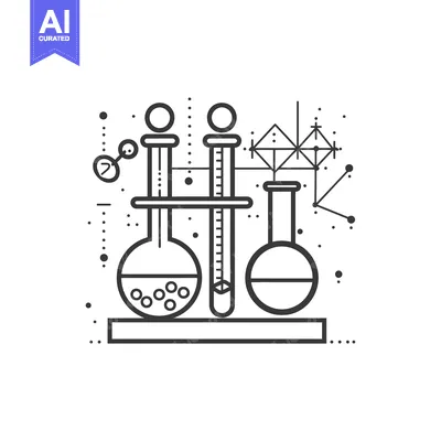 Aset desain premium: Laboratory glassware, including beakers, flasks, and a graduated cylin