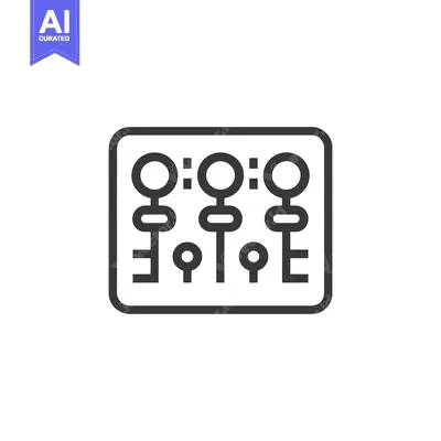 Premium design asset: Abstract Circuit Board Icon with Geometric Shapes and Rounded Square O