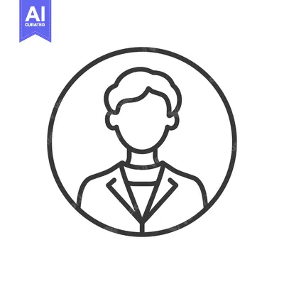 Popular premium asset: Minimalist Line Art: Faceless Person in Suit within Circle Frame