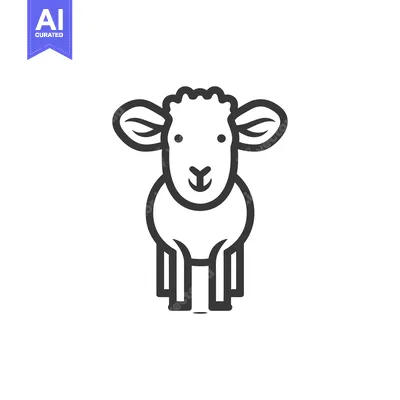 Aset premium populer: A Simple Black And White Illustration Of A Sheep