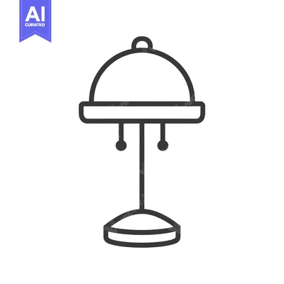 Popular premium asset: Simple vector illustration depicting a table lamp with two bulbs