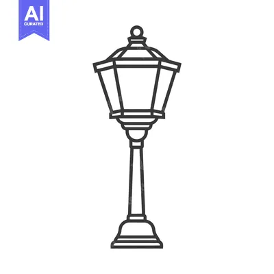 Popular premium asset: A detailed black and white illustration of a street lamp