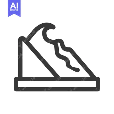 Premium design asset: Stylized Water Slide Icon: Bold Outline, Modern Design, Minimalist Gra