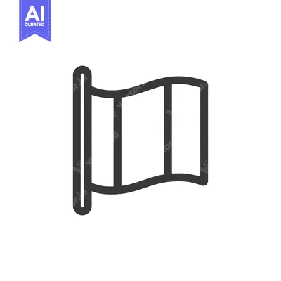Aset premium populer: Simple Flag Icon: Bold Outline, Minimalist Design, National Symbol
