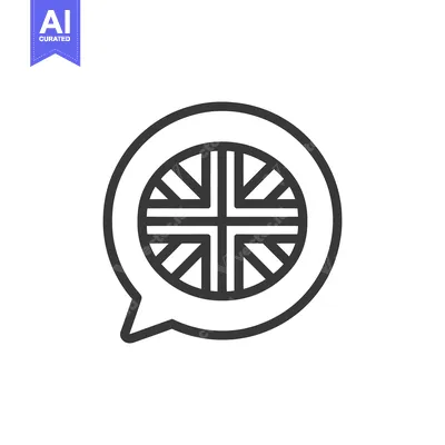Aset premium populer: United Kingdom Flag in Speech Bubble Icon, Minimalist Design