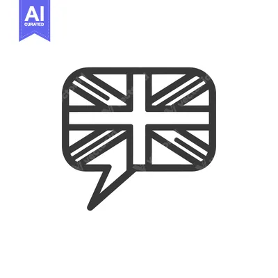 Premium design asset: United Kingdom Flag in Speech Bubble Icon, Minimalist Design