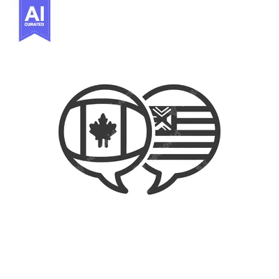 Premium design asset: Canada and Liberia Dialogue: Flags in Speech Bubbles Icon