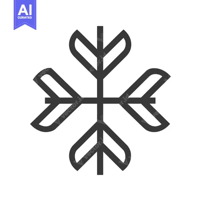 Aset premium populer: Minimalist Snowflake Icon: Bold Lines, Geometric Design on White Backg
