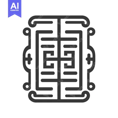 Aset premium populer: Intricate Geometric Pattern: Bold Black Lines on White Background, Abs