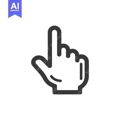 Aset premium populer: Minimalist Hand Cursor Icon: Pointing Finger Symbol on White Backgroun