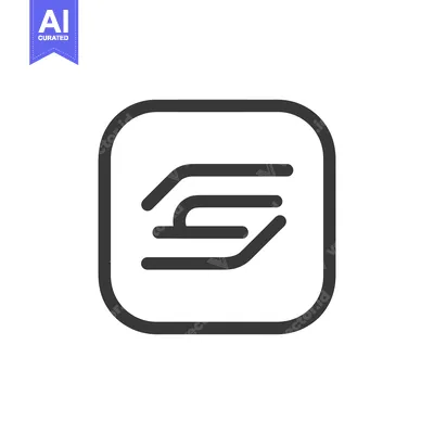 Aset premium populer: Minimalist Icon: Abstract Lines in Rounded Square, Modern Design Eleme