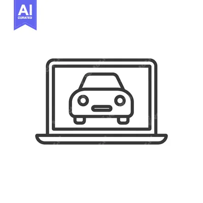 Popular premium asset: Car Icon on Laptop Screen: Automotive Technology and Online Services